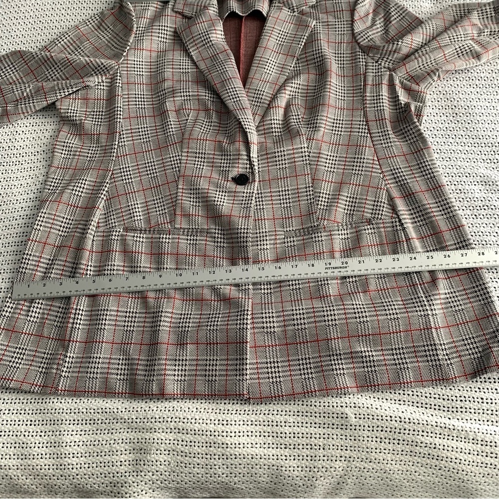 Calvin Klein 2X Plaid Single Button Blazer Preppy Career Old Money Houndstooth - Picture 14 of 16